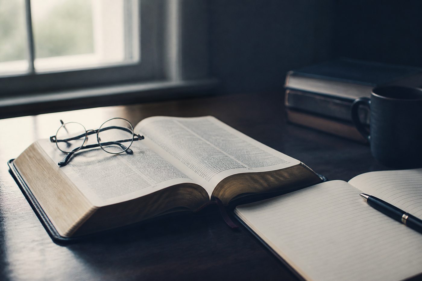 Biblia abierta lista para el estudio